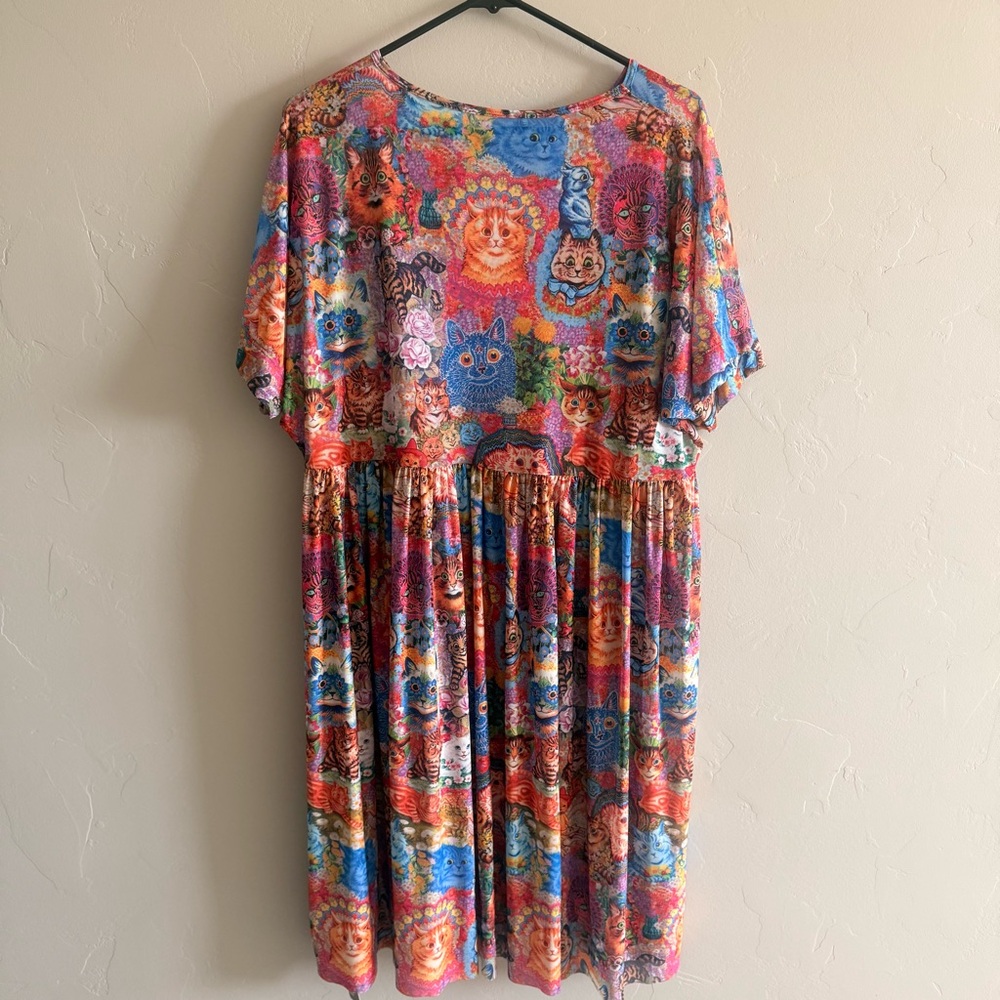 Sheer Cat Print Dress